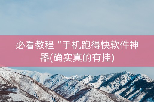 必看教程“手机跑得快软件神器(确实真的有挂)