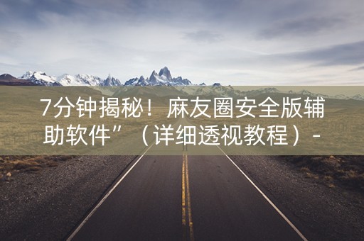 7分钟揭秘！麻友圈安全版辅助软件”（详细透视教程）-哔哩哔哩