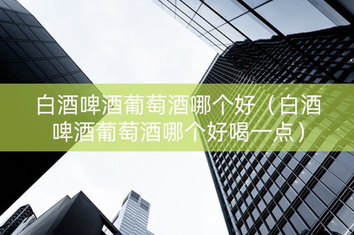 白酒啤酒葡萄酒哪个好（白酒啤酒葡萄酒哪个好喝一点）
