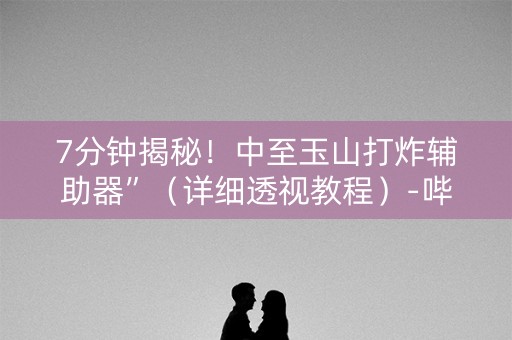 7分钟揭秘！中至玉山打炸辅助器”（详细透视教程）-哔哩哔哩