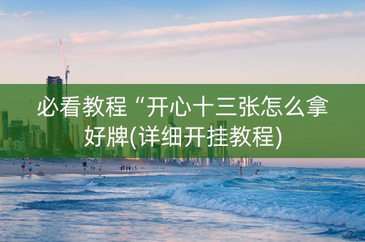 必看教程“开心十三张怎么拿好牌(详细开挂教程)