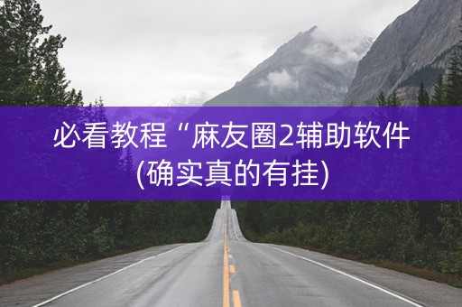 必看教程“麻友圈2辅助软件(确实真的有挂)