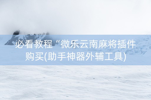 必看教程“微乐云南麻将插件购买(助手神器外辅工具)