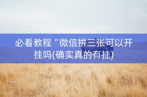 必看教程“微信拼三张可以开挂吗(确实真的有挂)