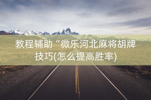 教程辅助“微乐河北麻将胡牌技巧(怎么提高胜率)