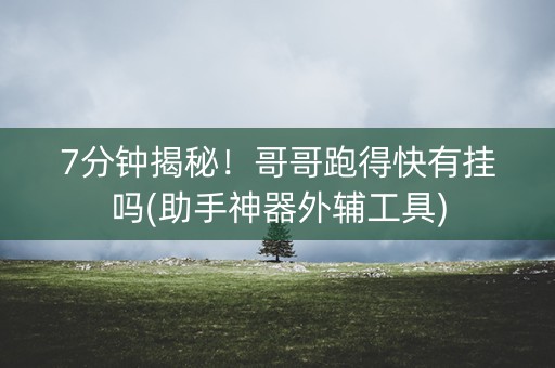 7分钟揭秘！哥哥跑得快有挂吗(助手神器外辅工具)