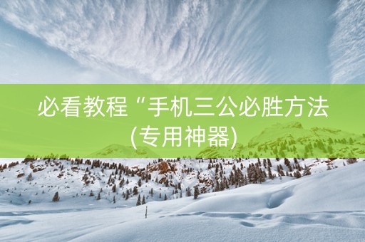 必看教程“手机三公必胜方法(专用神器)