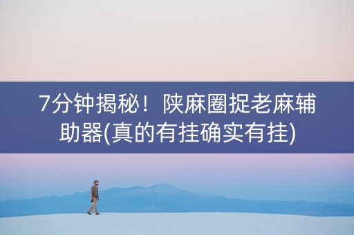 7分钟揭秘！陕麻圈捉老麻辅助器(真的有挂确实有挂)
