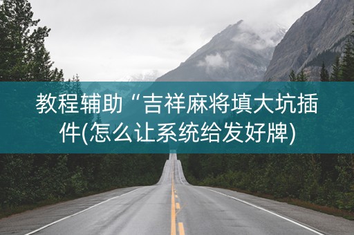 教程辅助“吉祥麻将填大坑插件(怎么让系统给发好牌)