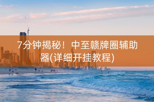 7分钟揭秘！中至赣牌圈辅助器(详细开挂教程)