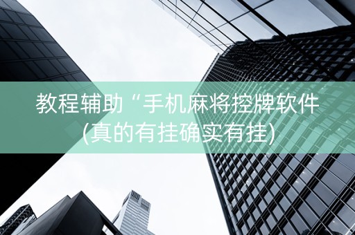 教程辅助“手机麻将控牌软件(真的有挂确实有挂)