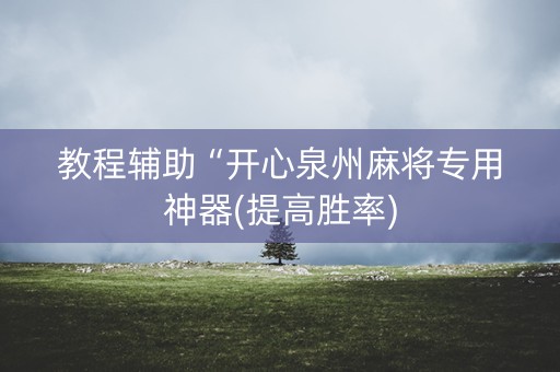 教程辅助“开心泉州麻将专用神器(提高胜率)