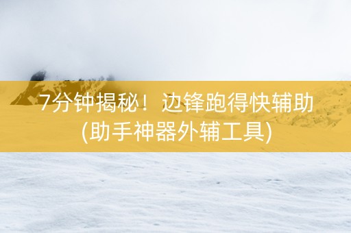 7分钟揭秘！边锋跑得快辅助(助手神器外辅工具)