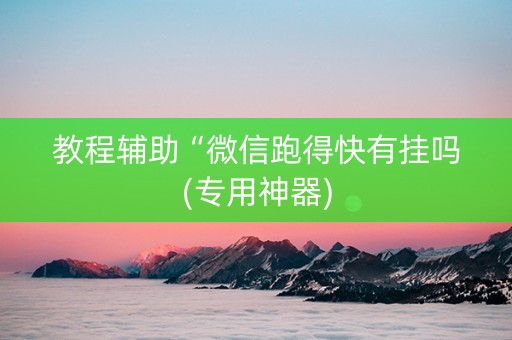 教程辅助“微信跑得快有挂吗(专用神器)