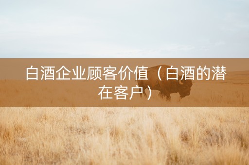 白酒企业顾客价值（白酒的潜在客户）