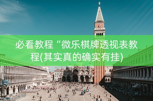 必看教程“微乐棋牌透视表教程(其实真的确实有挂)
