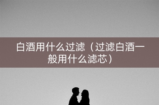 白酒用什么过滤（过滤白酒一般用什么滤芯）