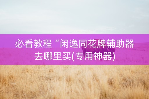 必看教程“闲逸同花牌辅助器去哪里买(专用神器)