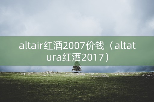 altair红酒2007价钱（altatura红酒2017）