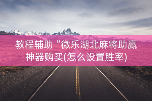 教程辅助“微乐湖北麻将助赢神器购买(怎么设置胜率)