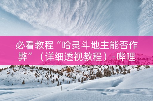 必看教程“哈灵斗地主能否作弊”（详细透视教程）-哔哩哔哩