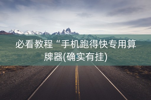 必看教程“手机跑得快专用算牌器(确实有挂)