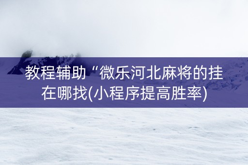 教程辅助“微乐河北麻将的挂在哪找(小程序提高胜率)
