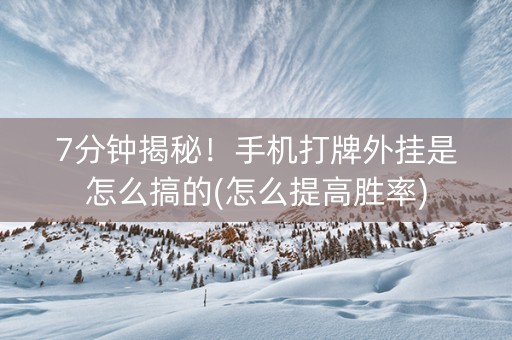 7分钟揭秘！手机打牌外挂是怎么搞的(怎么提高胜率)