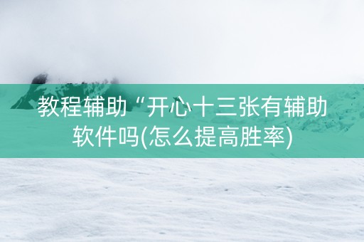 教程辅助“开心十三张有辅助软件吗(怎么提高胜率)