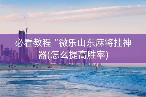 必看教程“微乐山东麻将挂神器(怎么提高胜率)