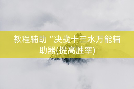 教程辅助“决战十三水万能辅助器(提高胜率)