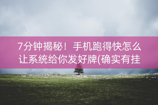7分钟揭秘！手机跑得快怎么让系统给你发好牌(确实有挂)