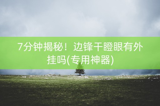7分钟揭秘！边锋干瞪眼有外挂吗(专用神器)