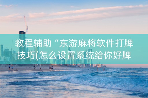 教程辅助“东游麻将软件打牌技巧(怎么设置系统给你好牌)