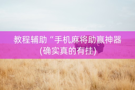 教程辅助“手机麻将助赢神器(确实真的有挂)