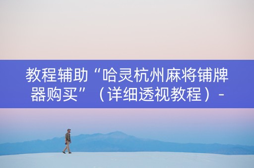 教程辅助“哈灵杭州麻将铺牌器购买”（详细透视教程）-哔哩哔哩