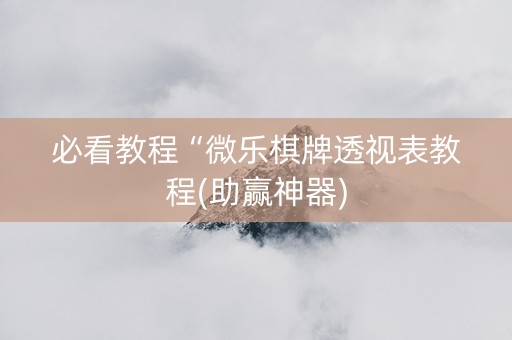 必看教程“微乐棋牌透视表教程(助赢神器)