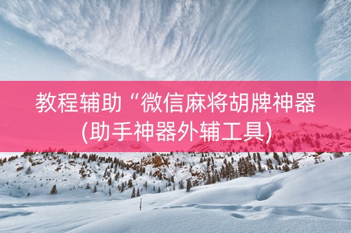 教程辅助“微信麻将胡牌神器(助手神器外辅工具)
