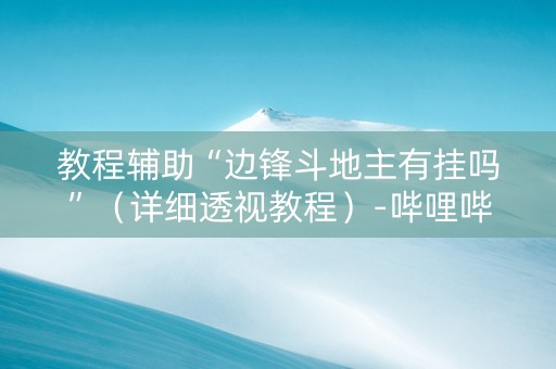 教程辅助“边锋斗地主有挂吗”（详细透视教程）-哔哩哔哩
