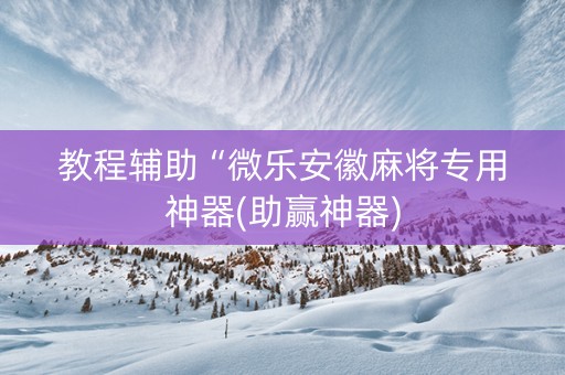 教程辅助“微乐安徽麻将专用神器(助赢神器)