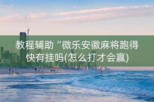 教程辅助“微乐安徽麻将跑得快有挂吗(怎么打才会赢)