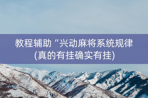 教程辅助“兴动麻将系统规律(真的有挂确实有挂)