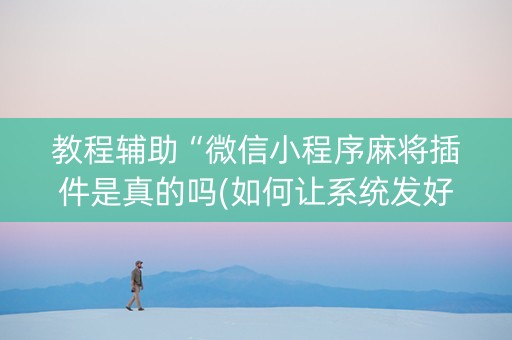 教程辅助“微信小程序麻将插件是真的吗(如何让系统发好牌)
