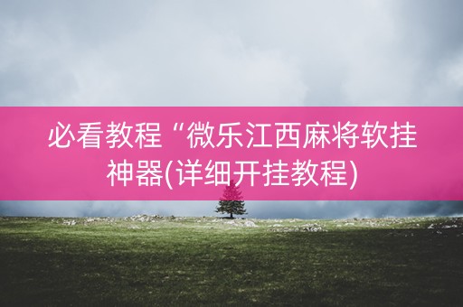 必看教程“微乐江西麻将软挂神器(详细开挂教程)