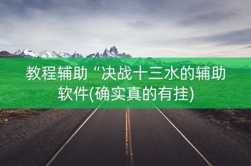 教程辅助“决战十三水的辅助软件(确实真的有挂)