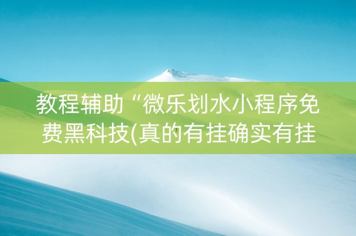 教程辅助“微乐划水小程序免费黑科技(真的有挂确实有挂)