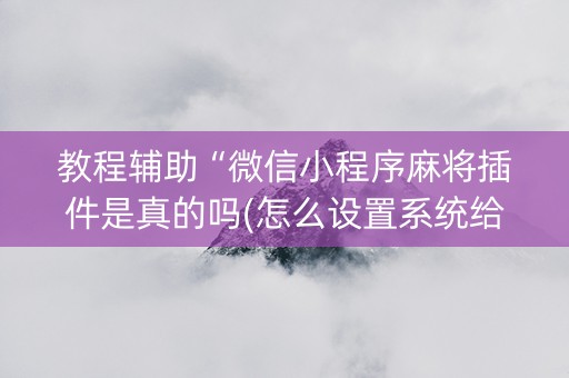 教程辅助“微信小程序麻将插件是真的吗(怎么设置系统给你好牌)