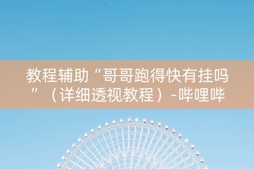 教程辅助“哥哥跑得快有挂吗”（详细透视教程）-哔哩哔哩