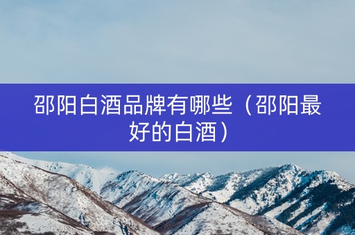邵阳白酒品牌有哪些（邵阳最好的白酒）