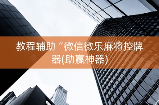 教程辅助“微信微乐麻将控牌器(助赢神器)